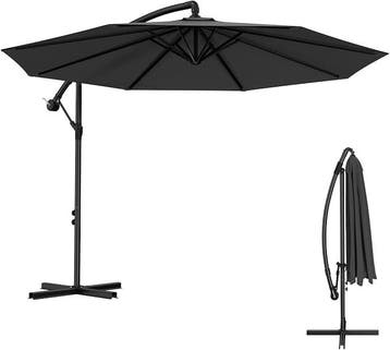 Froadp Ø3 m aluminium zweefparasol met draaimechanisme, UV-b, Huis en Inrichting, Woonaccessoires | Overige, Verzenden, Zo goed als nieuw