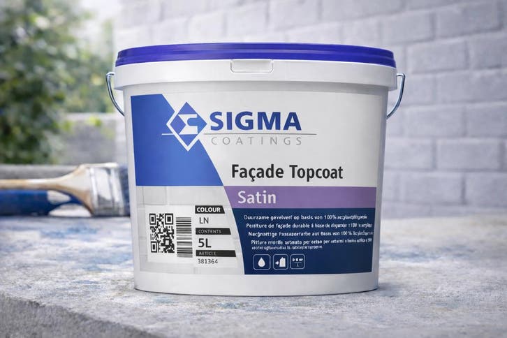 Facade Topcoat Satin 5 liter, Doe-het-zelf en Verbouw, Verf, Beits en Lak, Nieuw, Ophalen of Verzenden