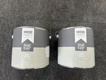 Veiling - 2x Moodpaints Muurverf Jade Green- 2500 ml, Nieuw