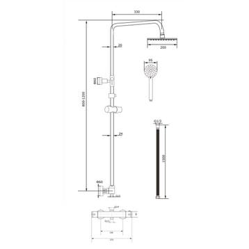 Opbouw Regendouche Set Boss & Wessing Rondo Thermostatisch, Ophalen of Verzenden, Nieuw