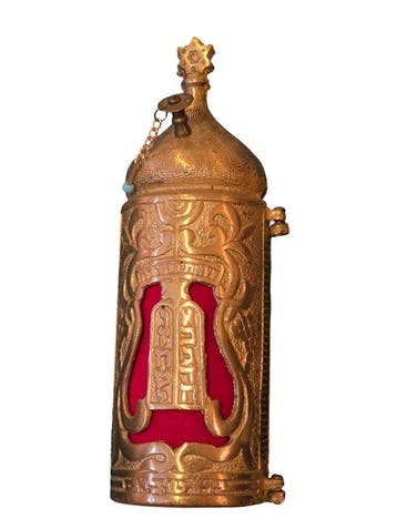 Judaica - Metaal, Fluweel - 1950-1960 - Torah-rollenetui