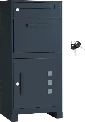 SONGMICS Pakketbox XXL Antraciet - Als Nieuw GMB091GZ01, Ophalen, Nieuw, Staal, Staande brievenbus