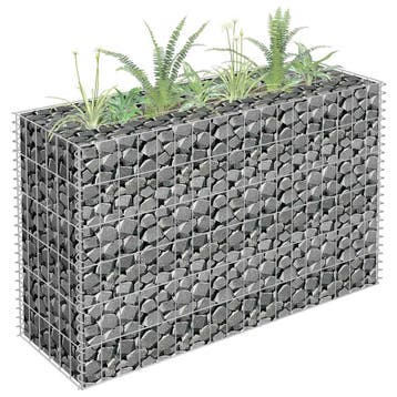 vidaXL Gabion plantenbak verhoogd 90x30x60 cm gegalvaniseerd, Tuin en Terras, Verzenden, Nieuw, Metaal, 60 tot 100 cm