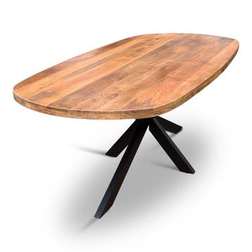 Eettafel Deens Ovaal Björn 210x100cm Mango Naturel, Huis en Inrichting, Tafels | Eettafels, Ophalen of Verzenden, Nieuw