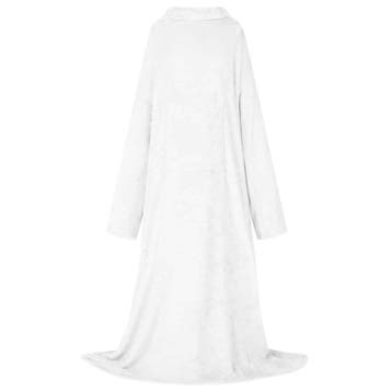 vidaXL Deken hoodie Wit F Flanel, Verzenden, Nieuw