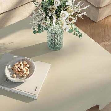 Salontafel Vivatka vierkant 80x80x37 cm havermout [en.casa], Verzenden, Nieuw