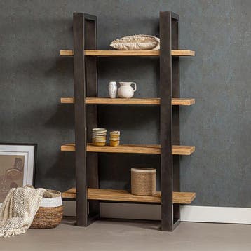 Boekenkast Mangohout Turi 160 cm, Huis en Inrichting, Verzenden, Nieuw, Overige houtsoorten, Industriële meubels
