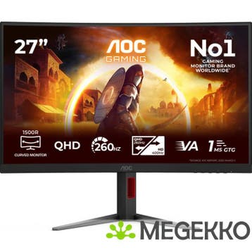 AOC G4 CQ27G4Z2 27  QHD 260Hz Curved VA Gaming Monitor, Computers en Software, Verzenden, Nieuw, AOC