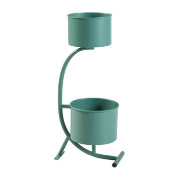 Plantenstandaard Almelo 63x29x21 cm metaal groen [en.casa], Verzenden, Nieuw