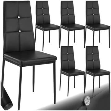 Eetkamerstoelen, kunstleer met strass steentjes, Verzenden, Nieuw