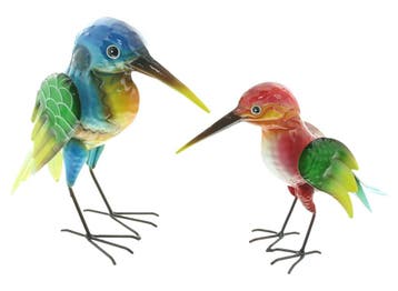 Set van 2 Kleurrijke Metalen Vogels – Decoratie voor Tuin en, Tuin en Terras, Tuinwanddecoratie, Verzenden, Nieuw