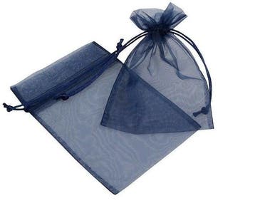 c.a. 50 x organza zakjes 7 x 9 cm diep donker blauw, Ophalen of Verzenden, Nieuw
