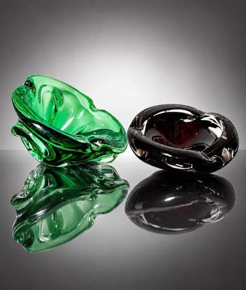Schaal - Glas - Vintage glazen schaal