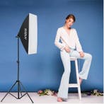 Softbox Verlichtingsset 2x LED met Statieven Afstandsbedieni, Verzenden, Nieuw