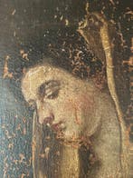 Scuola napoletana caravaggesca (XVII) - Volto di Madonna -