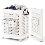 2dekans | Coast Wasmand op Wielen Wit – 75L – 43,5 x 34 x 61, Ophalen of Verzenden, Zo goed als nieuw