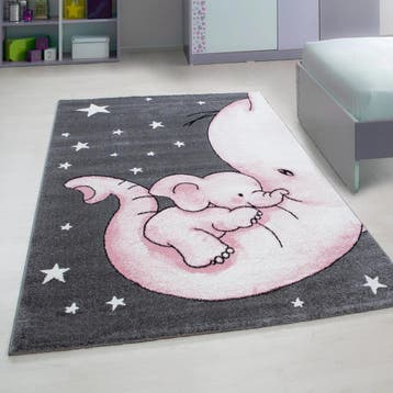 Kindervloerkleed | Kids | Olifant | Roze | 120x170 cm, Verzenden, Nieuw