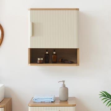 Badkamer wandkast Ferrersp 50x45x24 cm eikenkleurig en haver, Verzenden, Nieuw
