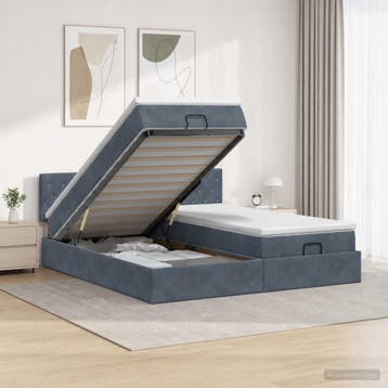 vidaXL Ottoman bed met matras met hoofdeinde 2 pcs, Huis en Inrichting, Slaapkamer | Bedden, Verzenden, Nieuw, Stof