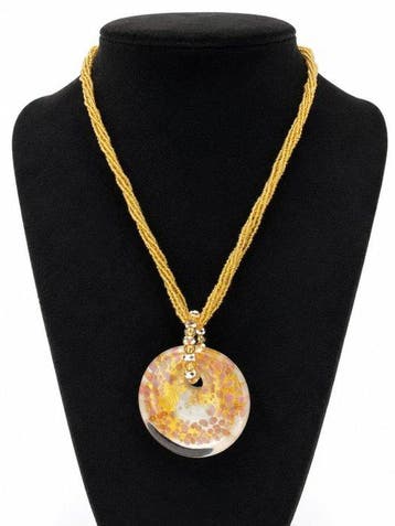 24 karaat - Murano-glas, Geel goud - Ketting met hanger -