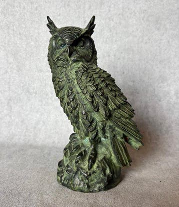 Beeld, Uil 20 cm - 20 cm - Brons