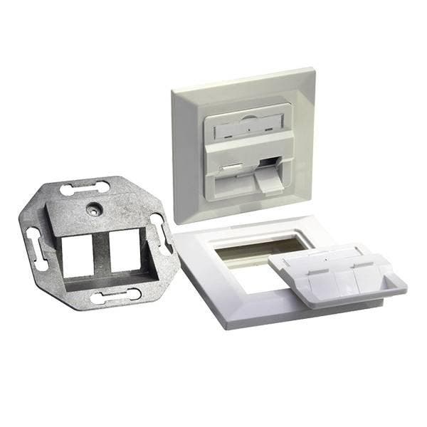 Keystone inbouwdoos 2-voudig RAL9010 pure white, Computers en Software, Computerbehuizingen, Nieuw, Ophalen of Verzenden