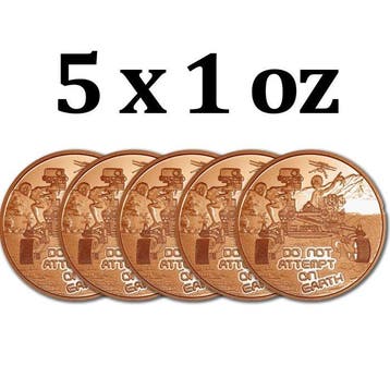 Verenigde Staten. 5 x 1 oz Area 51 Aliens Do Not Attempt On