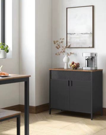 Nieuwe Industriële Stalen Opbergkast – Dressoir Zwart Staal, Verzenden, Nieuw, Metaal, Met klep(pen)