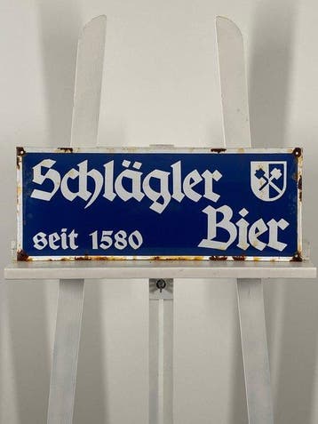 Schlägler Bier - Emaille plaat - 50x20 cm - Gemaakt van