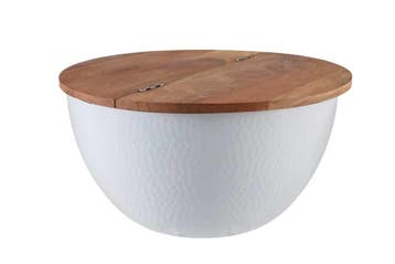Ronde salontafel ORIENT STORAGE 60cm wit acaciahout met, Ophalen of Verzenden, Nieuw