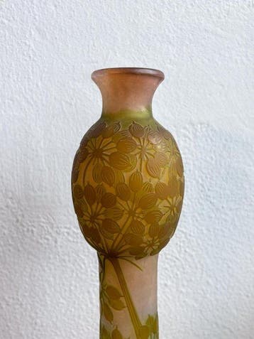 Emile Gallé - Vaas - Glas - Art Nouveau - H. 57 cm