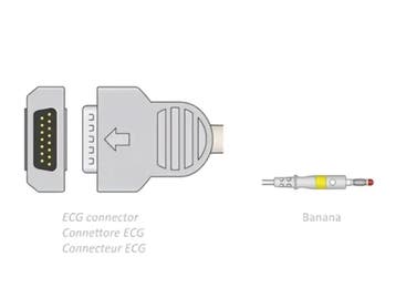 ECG kabel 2.2 m - banana stekkers - compatible met GE, Verzenden, Nieuw