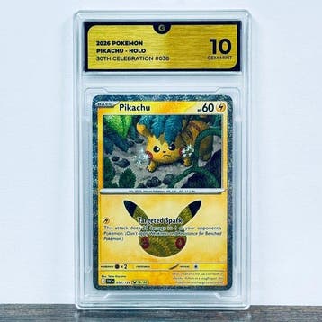 Pokémon Graded card - Pikachu 038 - 30th Anniversary –, Nieuw