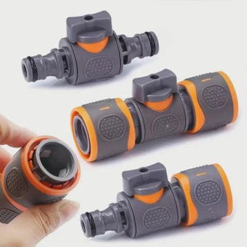3-delige 16mm Tuinslang Koppeling met Afsluiter - Snelkoppel, Verzenden, Nieuw