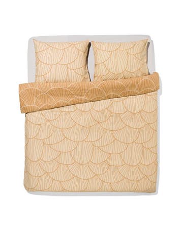 HEMA Dekbedovertrek 240x200/220cm zacht katoen schelpen zand, Verzenden, Nieuw, Beige