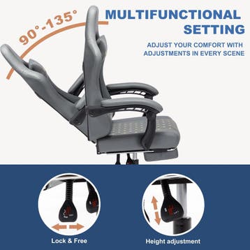 Ergonomische Bureaustoel -  Office Chair - Gamestoel - Volwa, Verzenden, Zo goed als nieuw