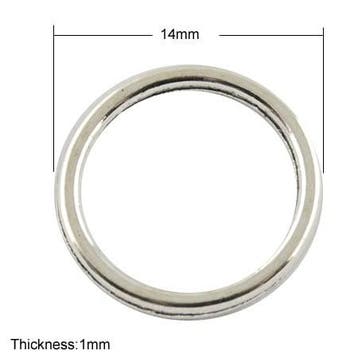 10 x Metalen gesloten ringen 14 x 1 mm – antiek zilverkle., Ophalen of Verzenden, Nieuw, Overige typen
