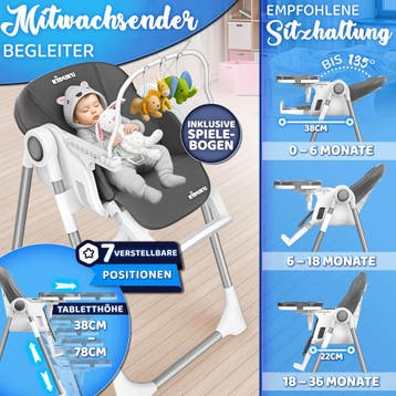 Kinderstoel - Babystoel - Verstelbaar - 0-36 maanden - Donke, Verzenden, Zo goed als nieuw