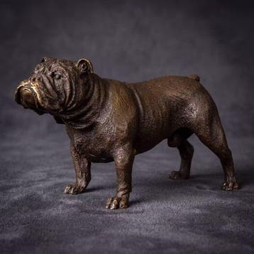 Beeld, Bull Dog - 8 cm - Brons