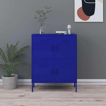 vidaXL Opbergkast 80x35x101,5 cm staal marineblauw, Verzenden, Nieuw