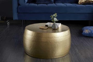 Ronde salontafel ORIENT III 60cm goud metaal gehamerd, Ophalen of Verzenden, Nieuw