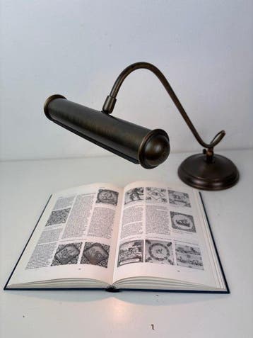 Bureaulamp - Vintage Messing pianolamp / bankierslamp -
