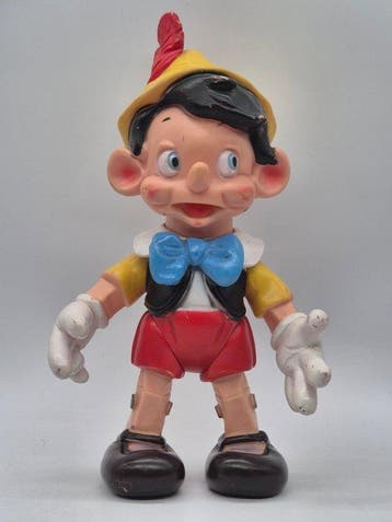 Walt Disney – Vintage Pinocchio Figur – Ledraplastic /, Nieuw