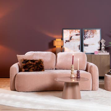 50% Korting: 2,5-zitsbank Vienna chenille roze, Huis en Inrichting, Ophalen, Zo goed als nieuw