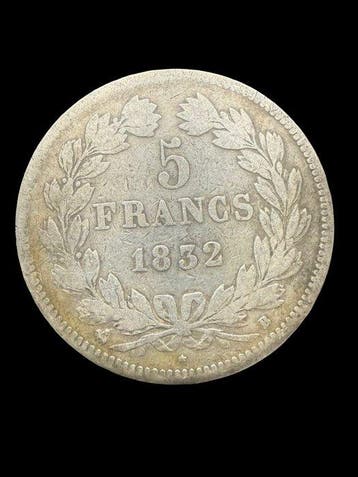 Frankrijk. Louis Philippe I. 5 Francs 1832-B, Rouen (Zonder