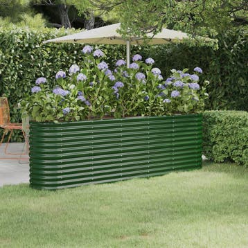 vidaXL Plantenbak 224x40x68 cm gegalvaniseerd staal groen, 100 cm of meer, Verzenden, Nieuw, Metaal