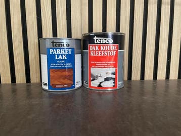Veiling - Tenco Parketlak Blank 750 ml + Dak Koude Kleefstof, Nieuw