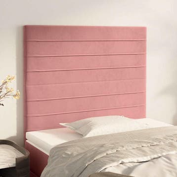vidaXL Hoofdbord roze 100x5x118/128 cm fluweel, Verzenden, Nieuw, Stof