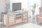 Uniek TV-meubel JAKARTA 150cm kleurrijk gerecycled massief, Ophalen of Verzenden, Nieuw
