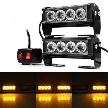 ORANJE bumper flitser 4 LED 12 Volt - Complete Set - Zwart, Ophalen of Verzenden, Nieuw